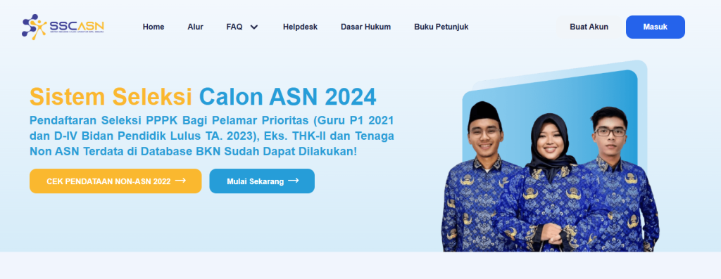 Tampilan Awal Portal SSCASN CPNS