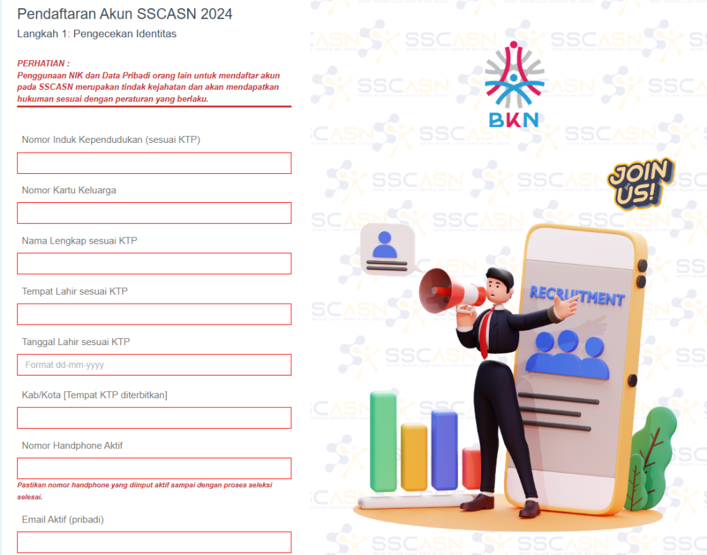 Gambar Kolom Data diri SSCASN CPNS